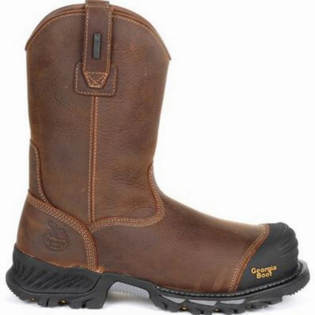 Anti-odor technology Georgia Boot Rumbler Men's Waterproof Pull-on Work Boots Gb00286 In Brown