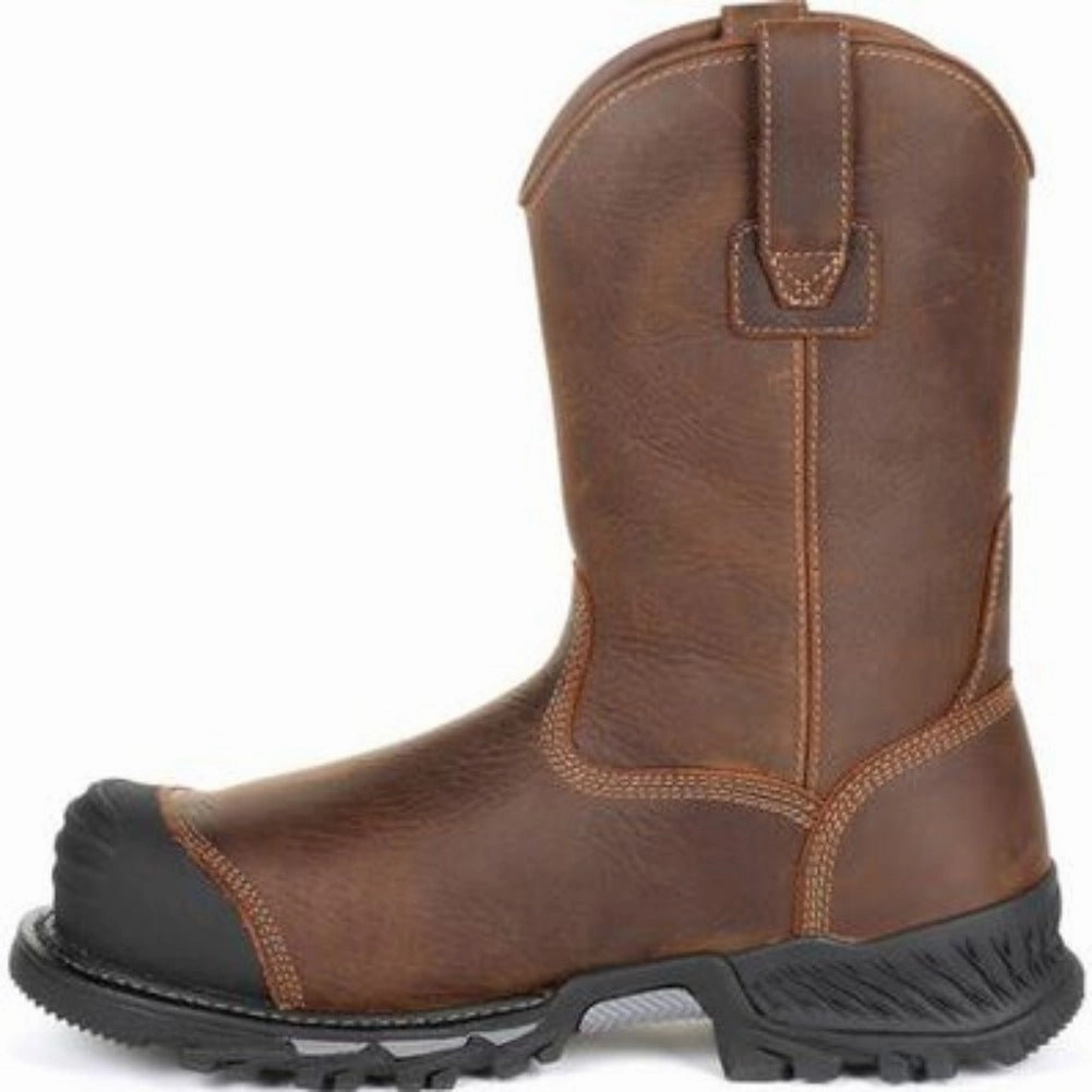Georgia Boot Rumbler Men's Waterproof Pull-on Work Boots Gb00286 In Brown Comfortable Feeling rain walk