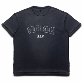 Purple Brand Arched Wordmark Tee - Black SmoothZipper