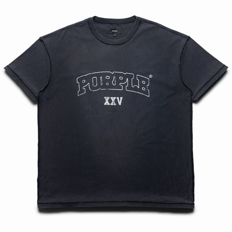 Purple Brand Arched Wordmark Tee - Black SmoothZipper