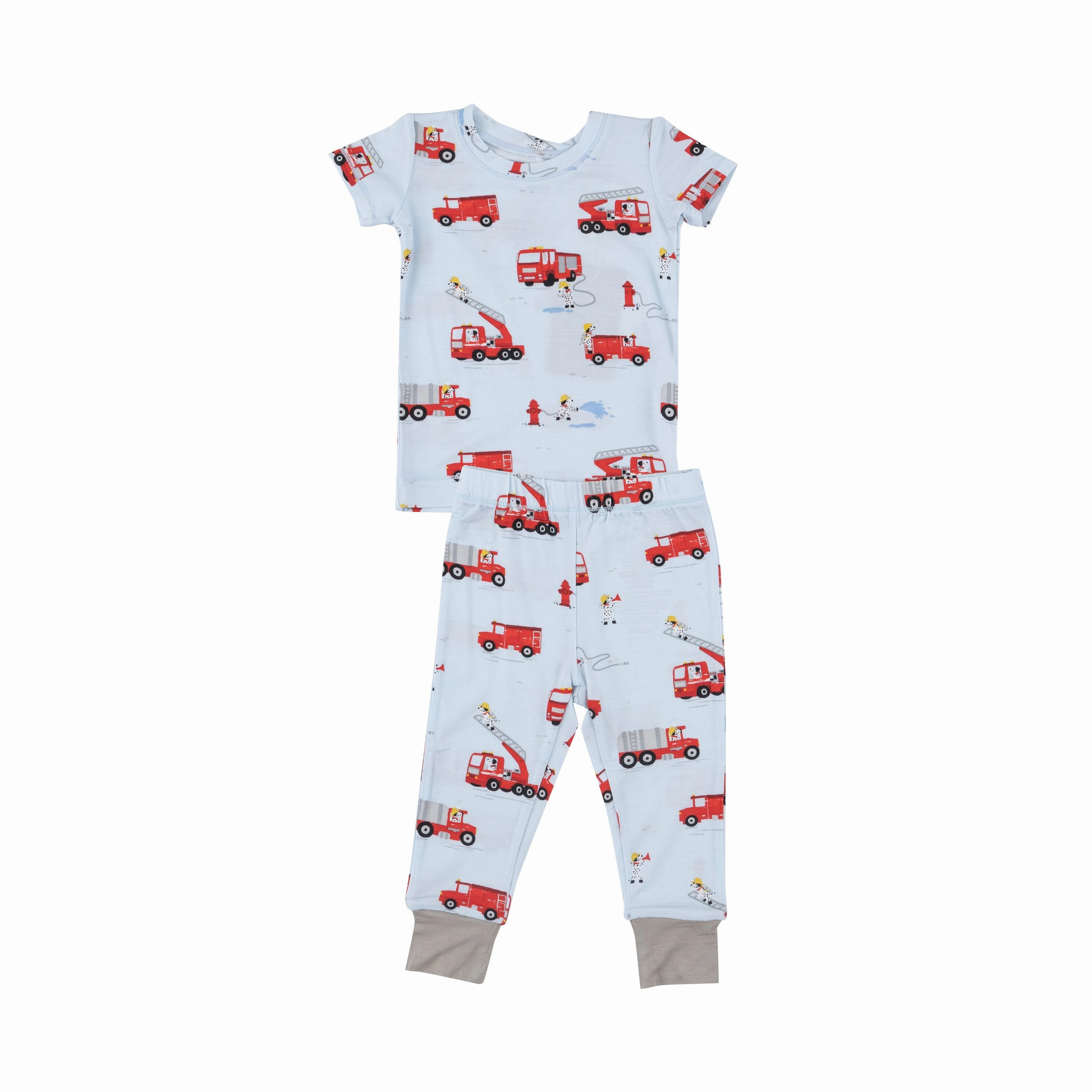 Stretchable Material Firetruck Dalmations Loungewear Set