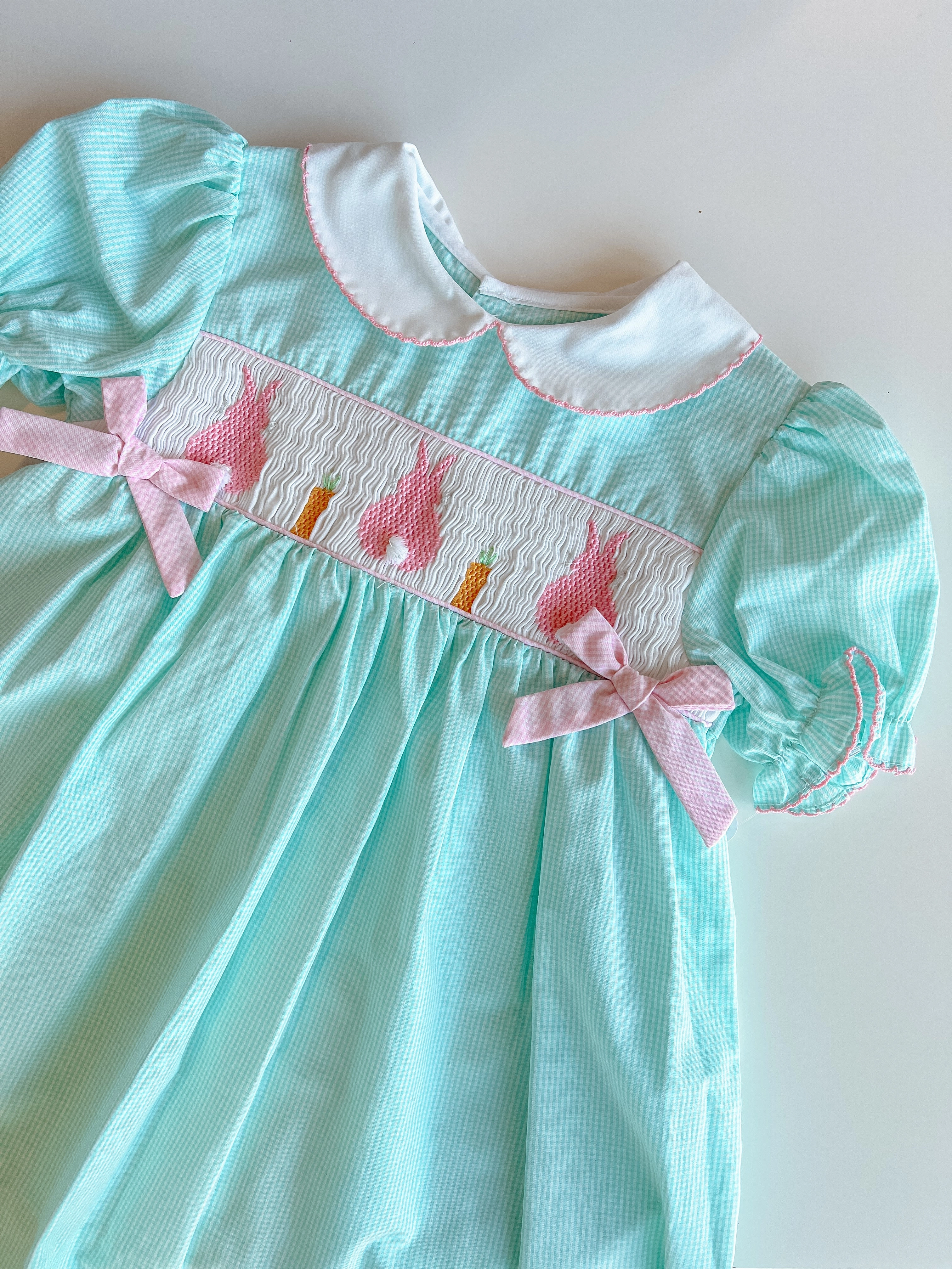 MultiPanelCut Essential Shirt Smocked Bunny Dress - Teal