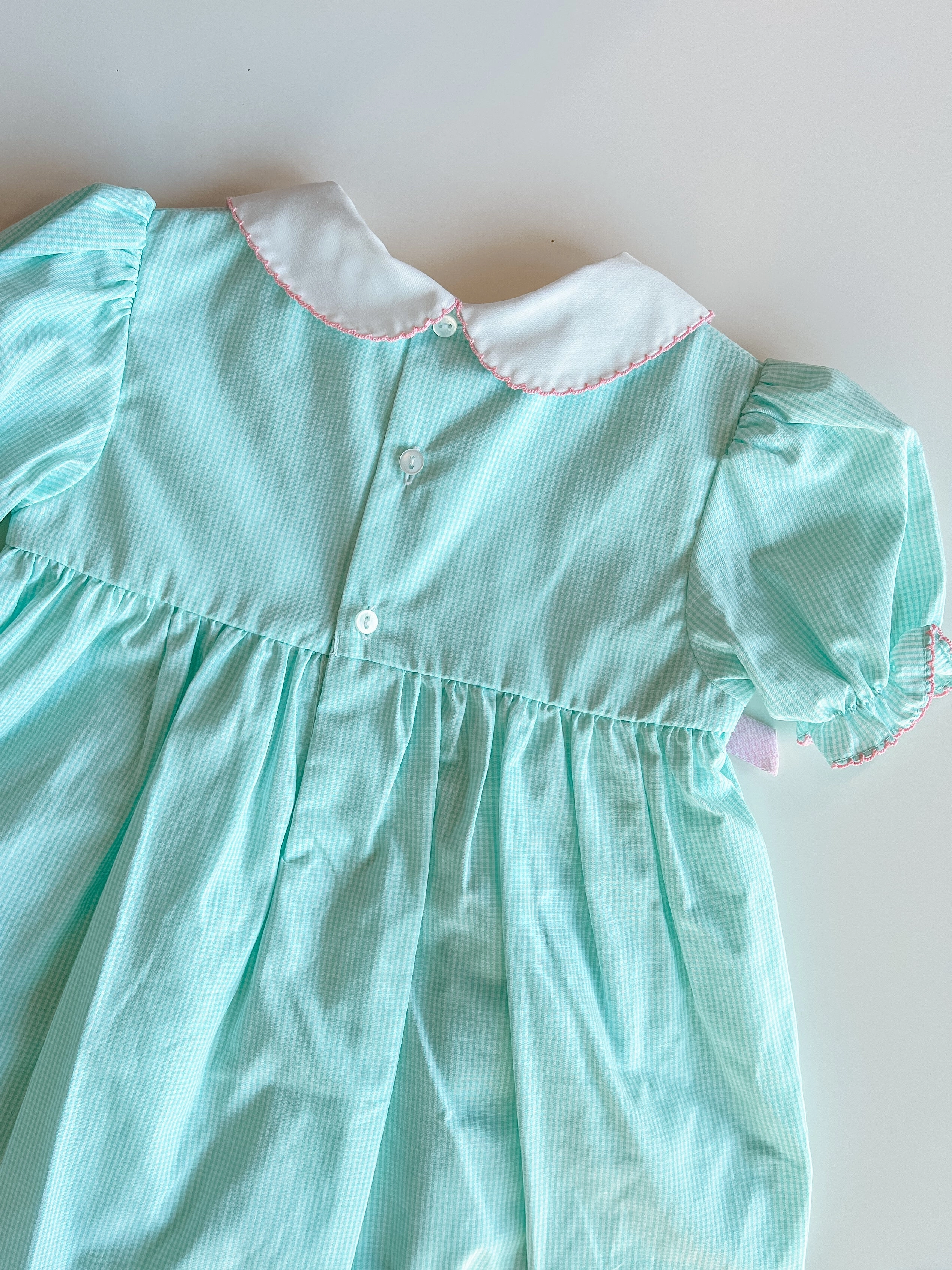 Smocked Bunny Dress - Teal Modern Outfit