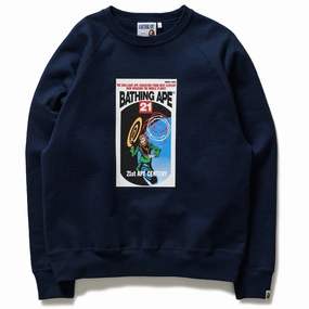 Soft Jacket A Bathing Ape Relaxed Fit Crewneck - Navy