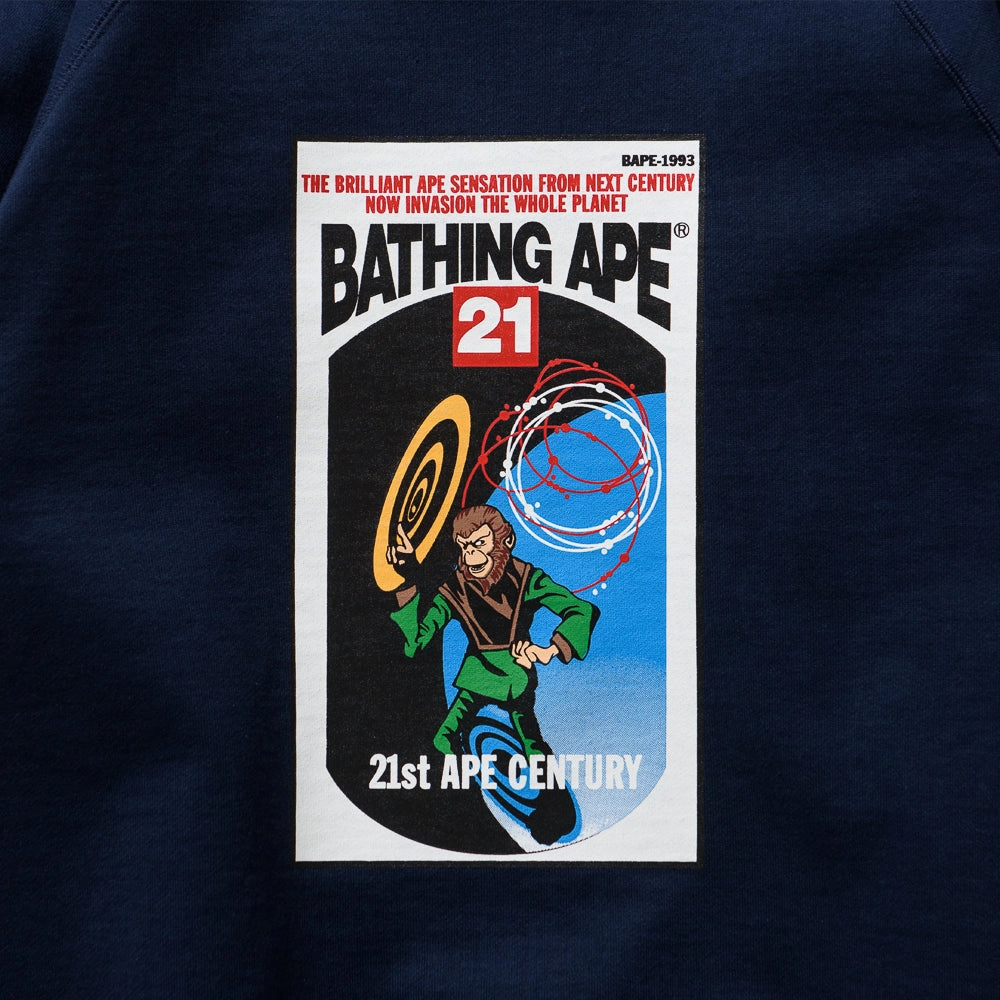 A Bathing Ape Relaxed Fit Crewneck - Navy FlexibleFit Free Shape