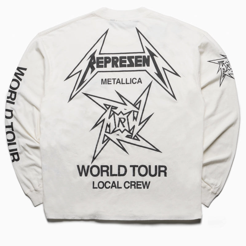 Cool Edge Metallica x Represent Local Crew L/S Tee - Flat White
