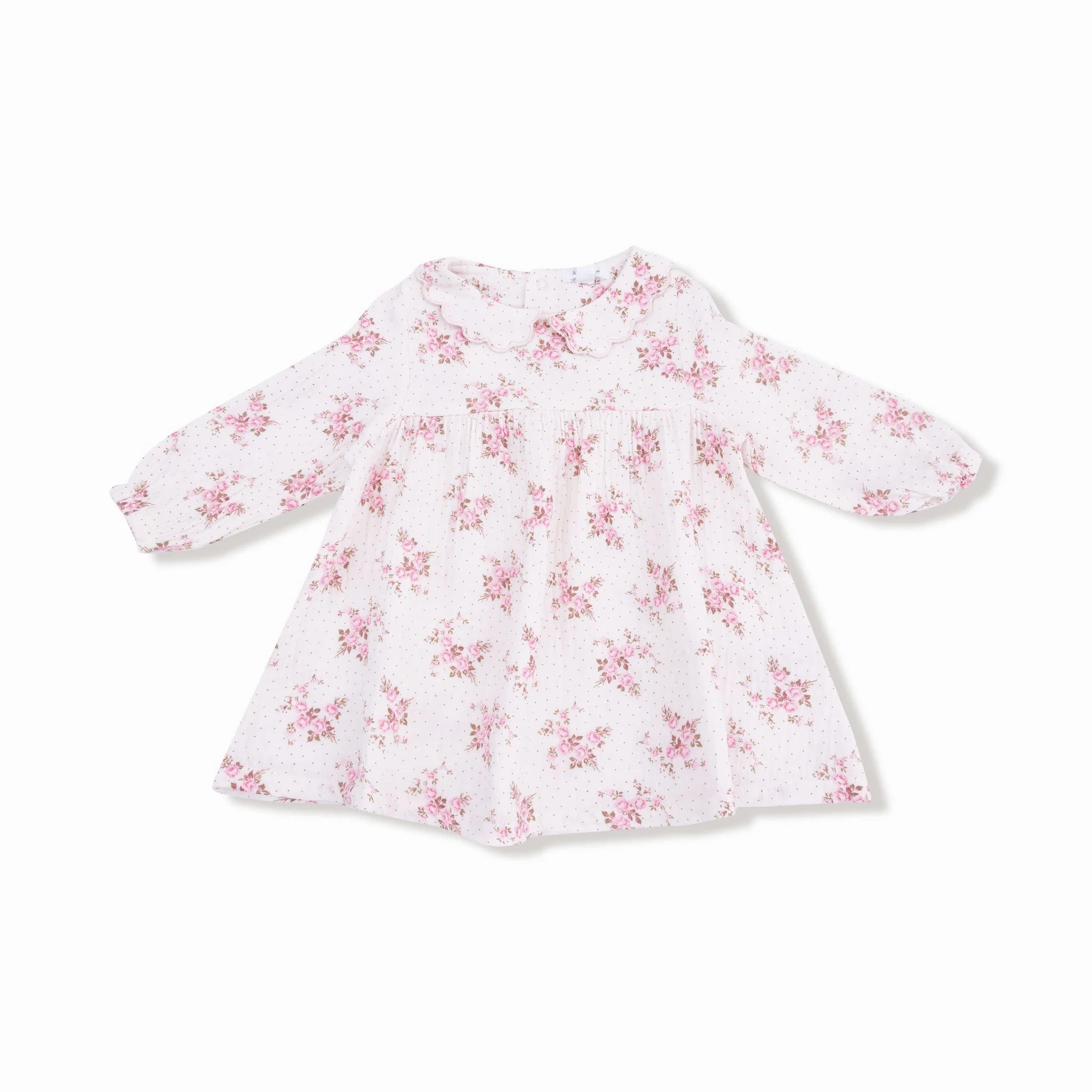 Versatile Scarf Smart Glow Belle Rosette Dot Long Sleeve Petal Collar Dress   Legging