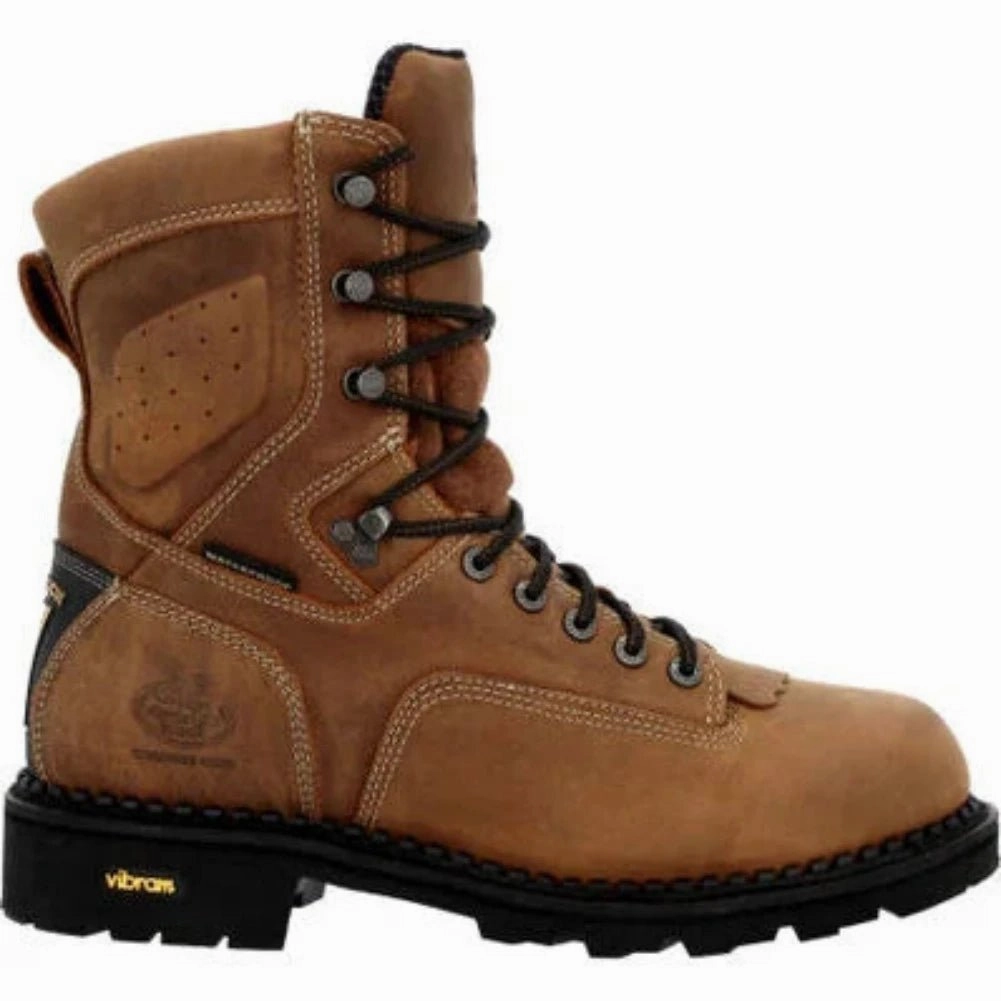 Georgia Boot Comfort Core Low Heel Logger Men's Composite Toe Waterproof Logger Work Boots Gb00123 In Brown Adventurous Spirit