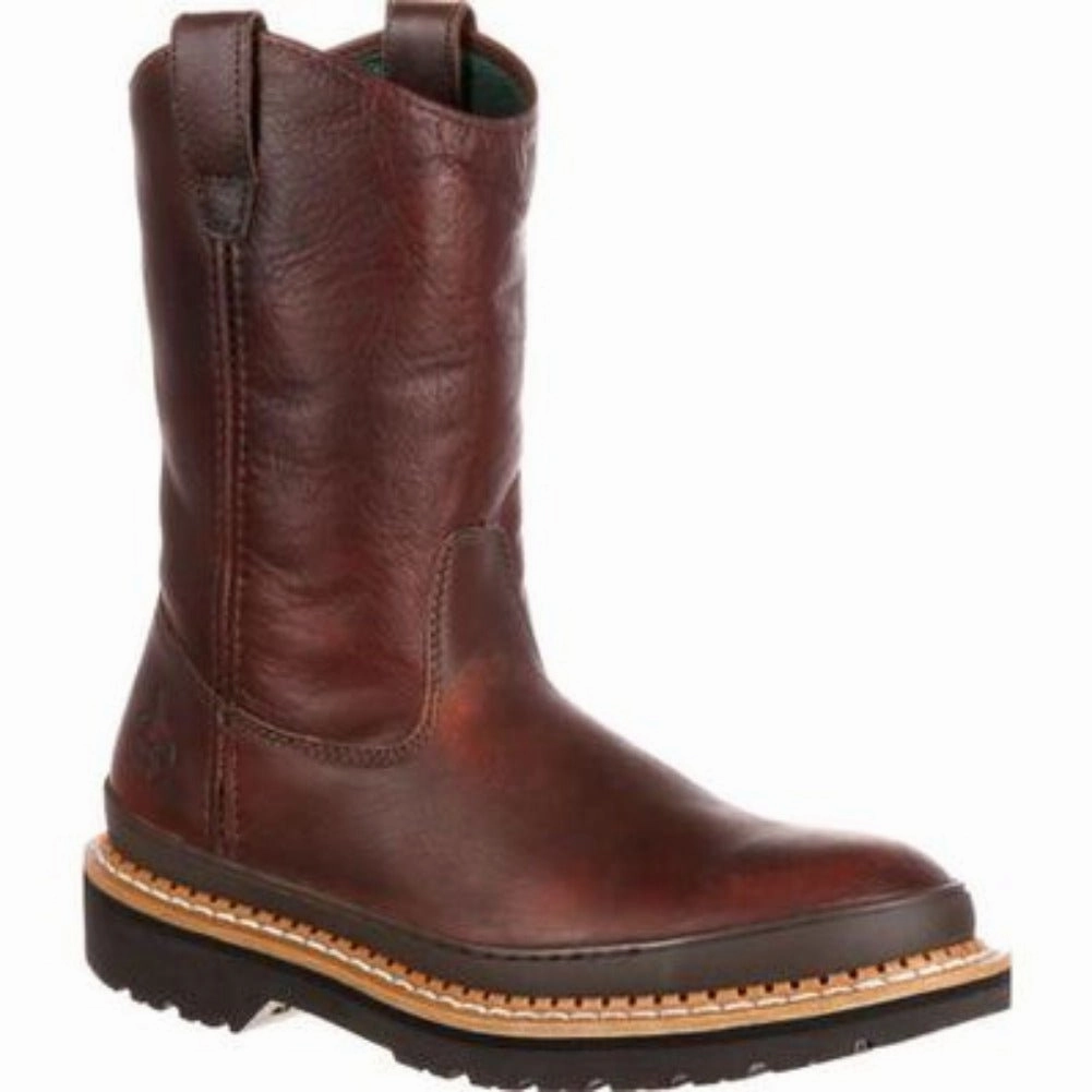 Durable Shell Weekend Camping Georgia Boot Giant Men's Pull-on Steel Toe Work  Boots G4374 In Brown