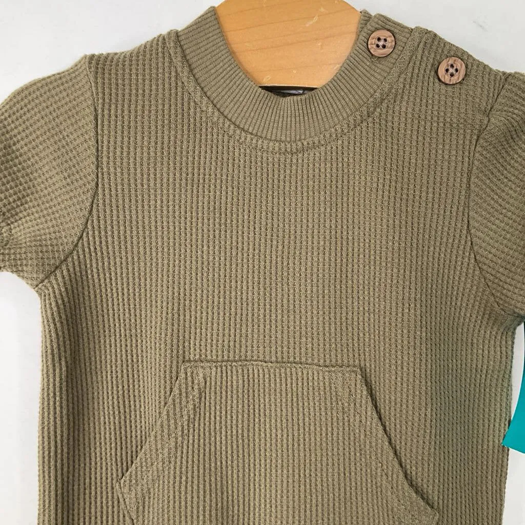 Metallic looking children's wear Washable kids' apparel Size 3m: Pl.Baby Green Short Sleeve Romper