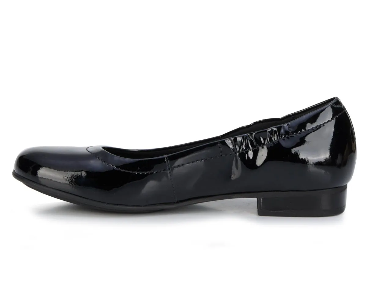 Sure Lane Walking Cradles Wc Tess Women Flat Slip-on Shoe In Black Patent Leather