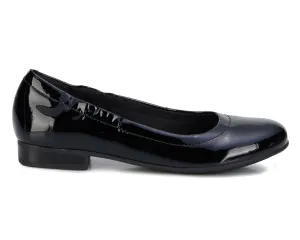 Breathable Uppers Walking Cradles Wc Tess Women Flat Slip-on Shoe In Black Patent Leather