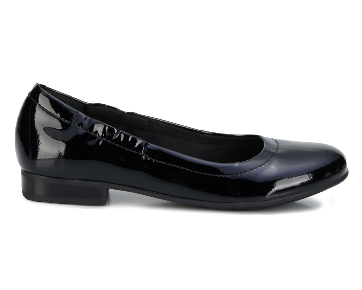 Breathable Uppers Walking Cradles Wc Tess Women Flat Slip-on Shoe In Black Patent Leather