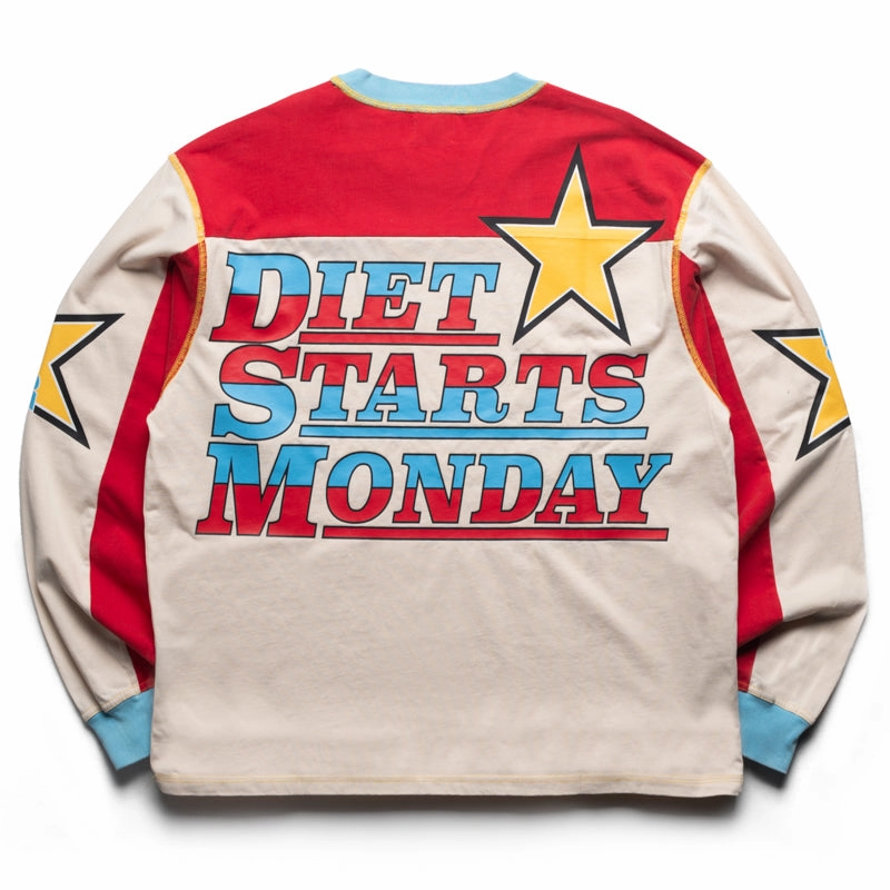 Airtight Zipper Lake Mood Diet Start Monday Supercross L/S Tee - Red/White
