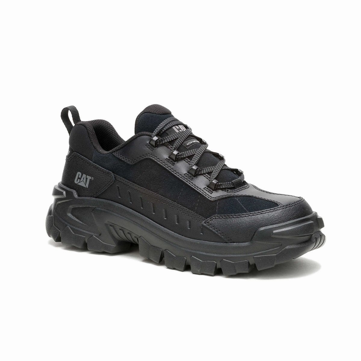 Caterpillar Men's Invader Sport Lo Leather Composite Toe Work Shoe (P91770) In Black Service Ready Stability Fit Shoes