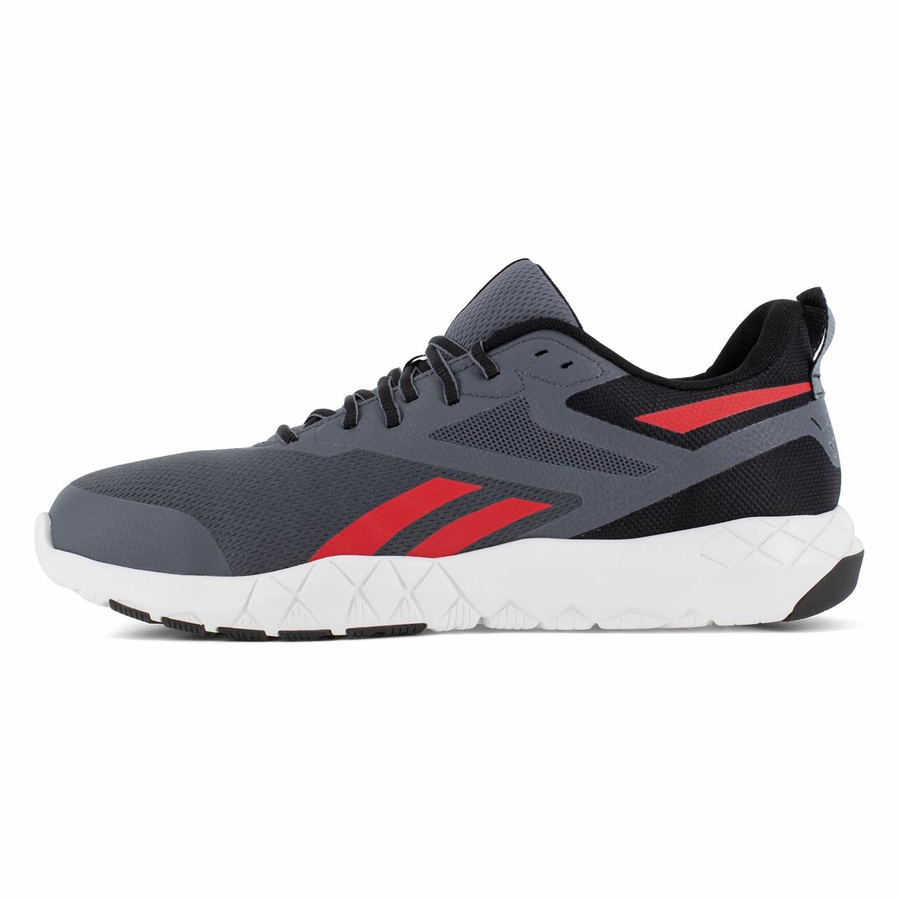recovery trail shoes Reebok Work Flexagon Force XL Work RB5443 Men's Athletic Work Shoe In Gray and Red