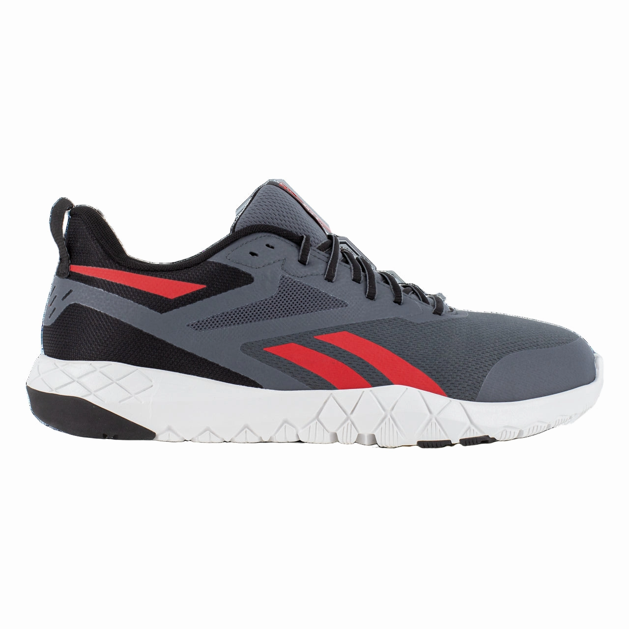 Thermo Regulating Reebok Work Flexagon Force XL Work RB5443 Men's Athletic Work Shoe In Gray and Red