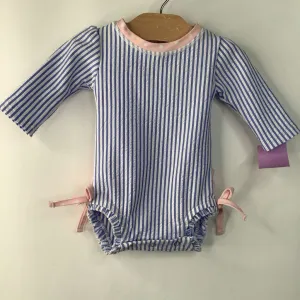 Vacation Style Size 0-3m: Ruffle Butts Blue/White Striped 1pc Swimsuit