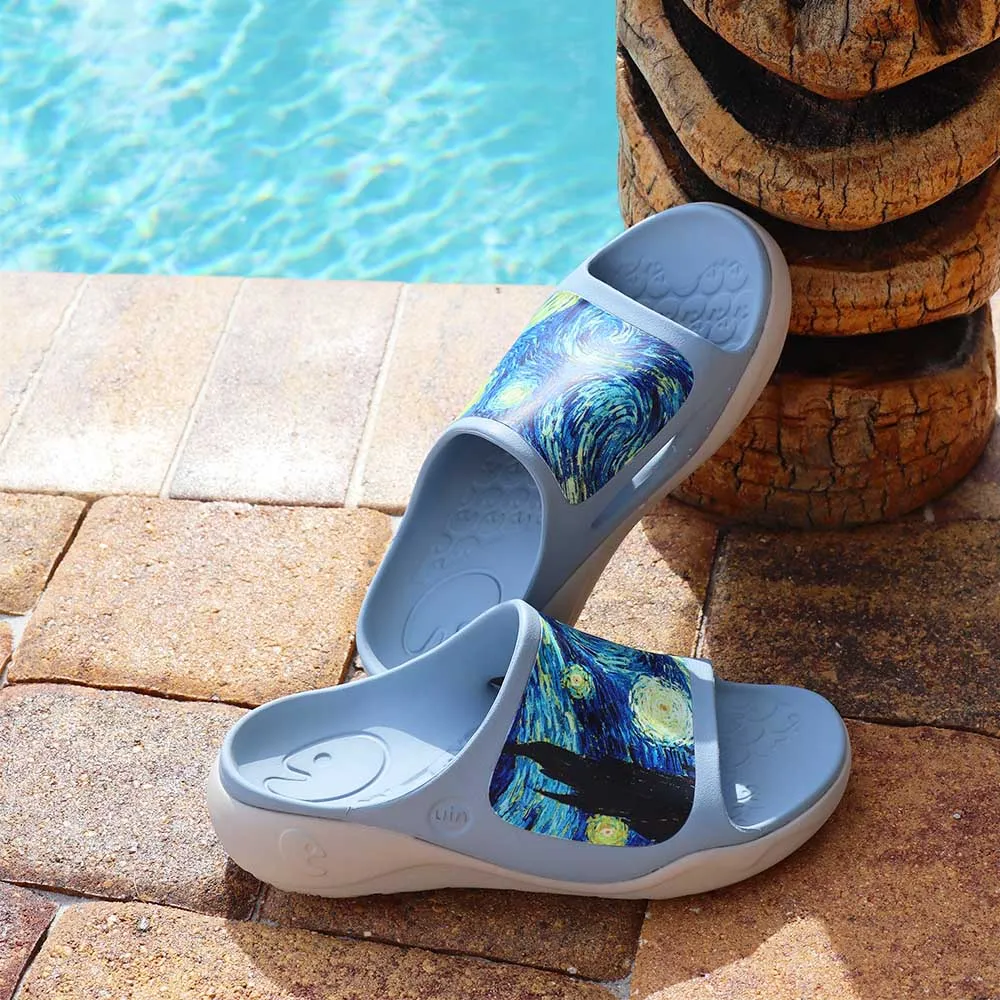 Durable Fit UV Resistant Webbing Starry Night Ibiza Slides
