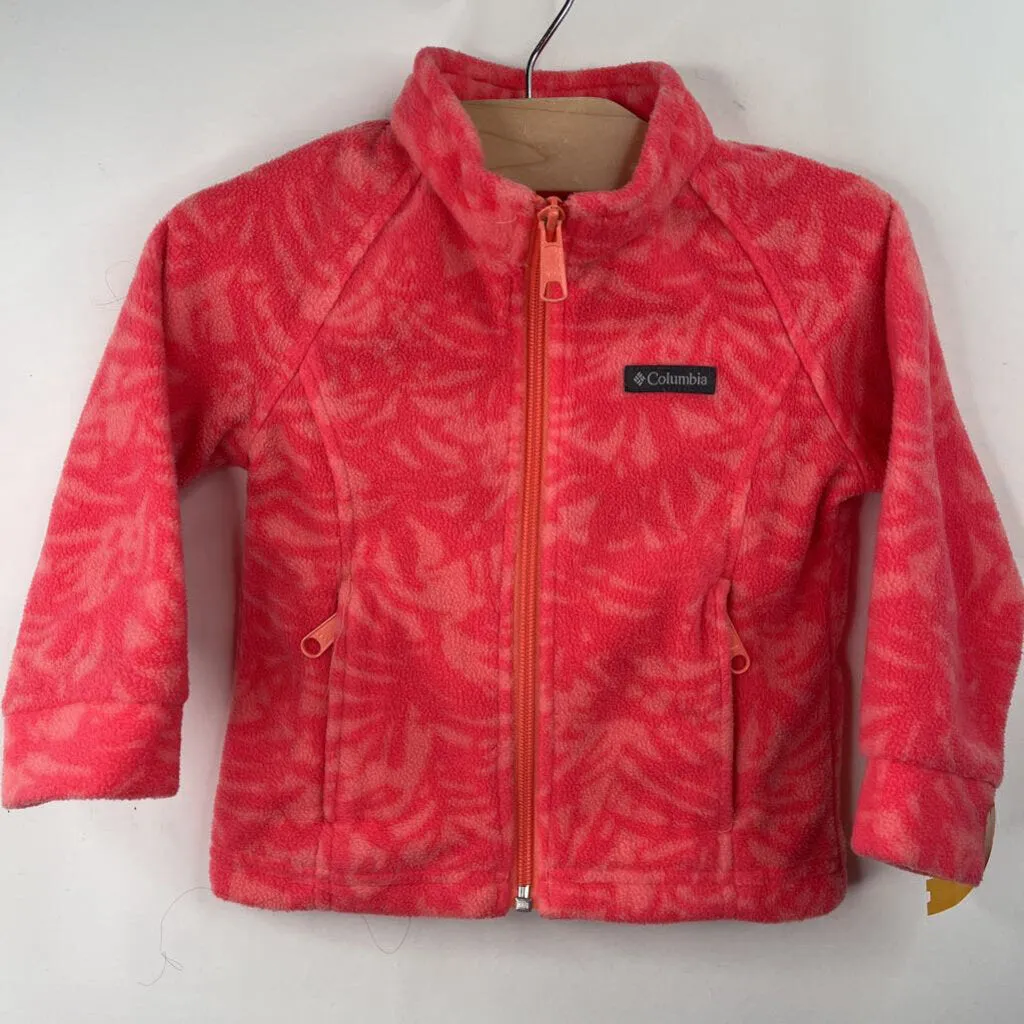 Modern Utility Cold Ready Look Size 2: Columbia Pink Patterned Fleece Coat