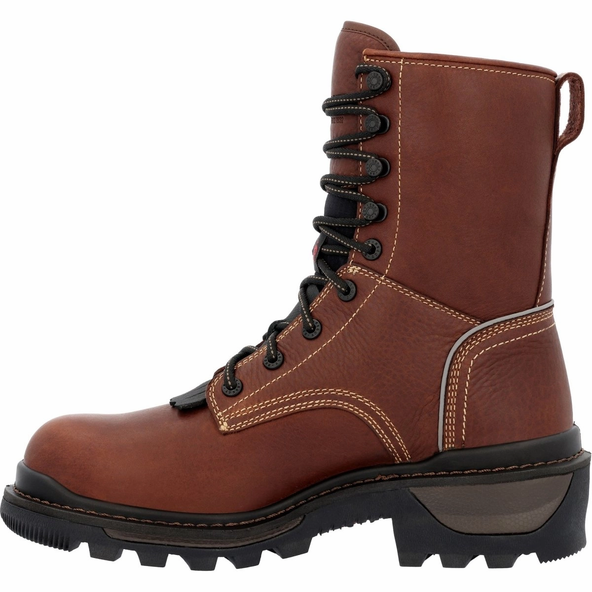 Grippy Outsole Daily Walks Traction Enhanced Base Rocky Rams Horn Men's Waterproof Composite Toe Work Boots Rkk0397 In Brown