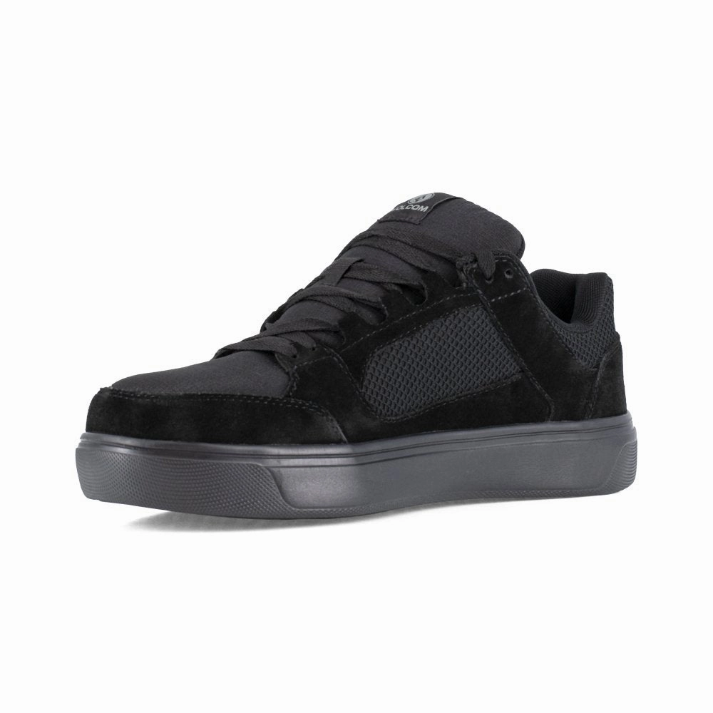 Volcom Men's Skate Inspired Composite Toe Work Shoe Evolve Vm30232 In Triple Black All Purpose Footwear Protective Mesh Footwear