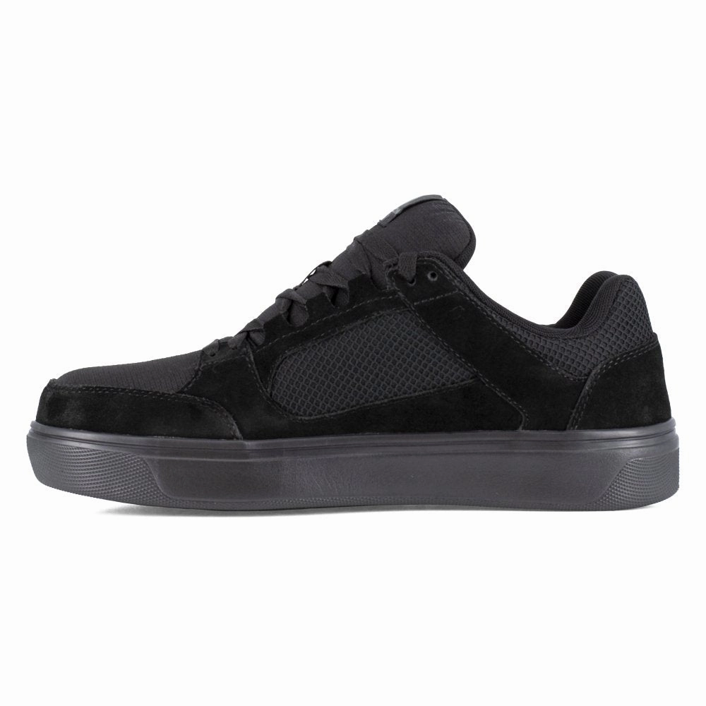slip-resistant Performance Boots Volcom Men's Skate Inspired Composite Toe Work Shoe Evolve Vm30232 In Triple Black