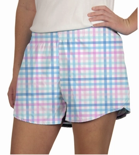 Steph Shorts | Plaid Blue Sky Love Energy Poise Fit