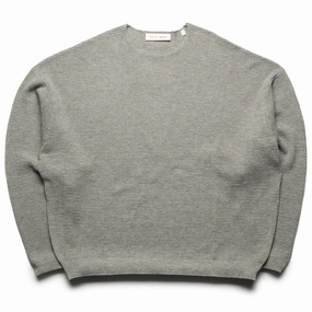 Fear Of God Essentials Waffle L/S Crewneck Sweater - Concrete Heather Run Core