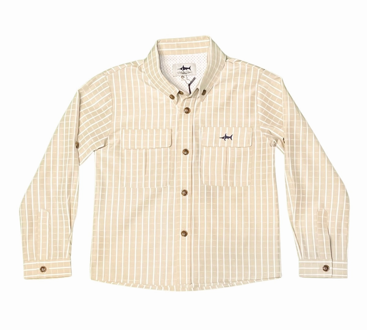 Flagler Fishing shirt | Khaki/White Plaid clean look