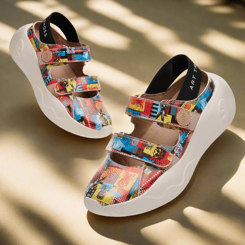 Color Geometry II San Sebastian III Women Cushioned Footbed