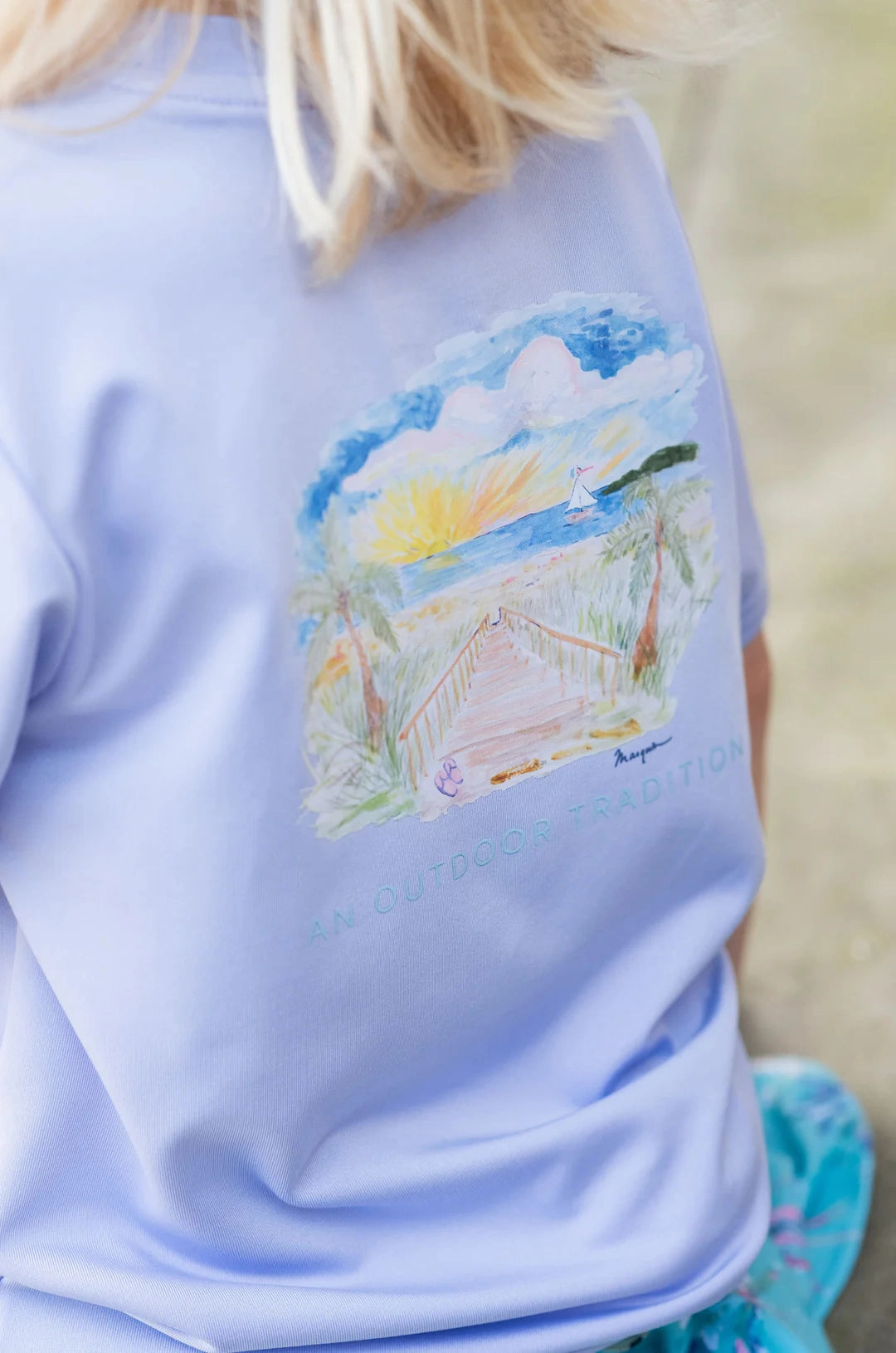 Simple Wear Pro Performance Sweet Lavender Fishing Tee - Beach Art