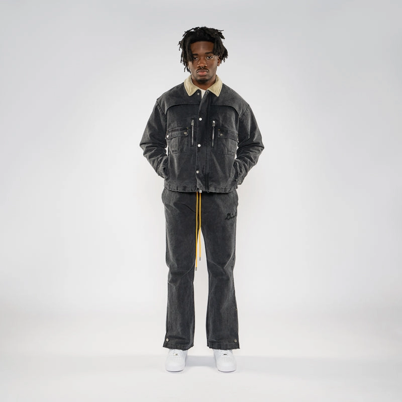 Diet Starts Monday Hopkins Work Jacket - Vintage Black SmoothGripFastenings Craft Soul