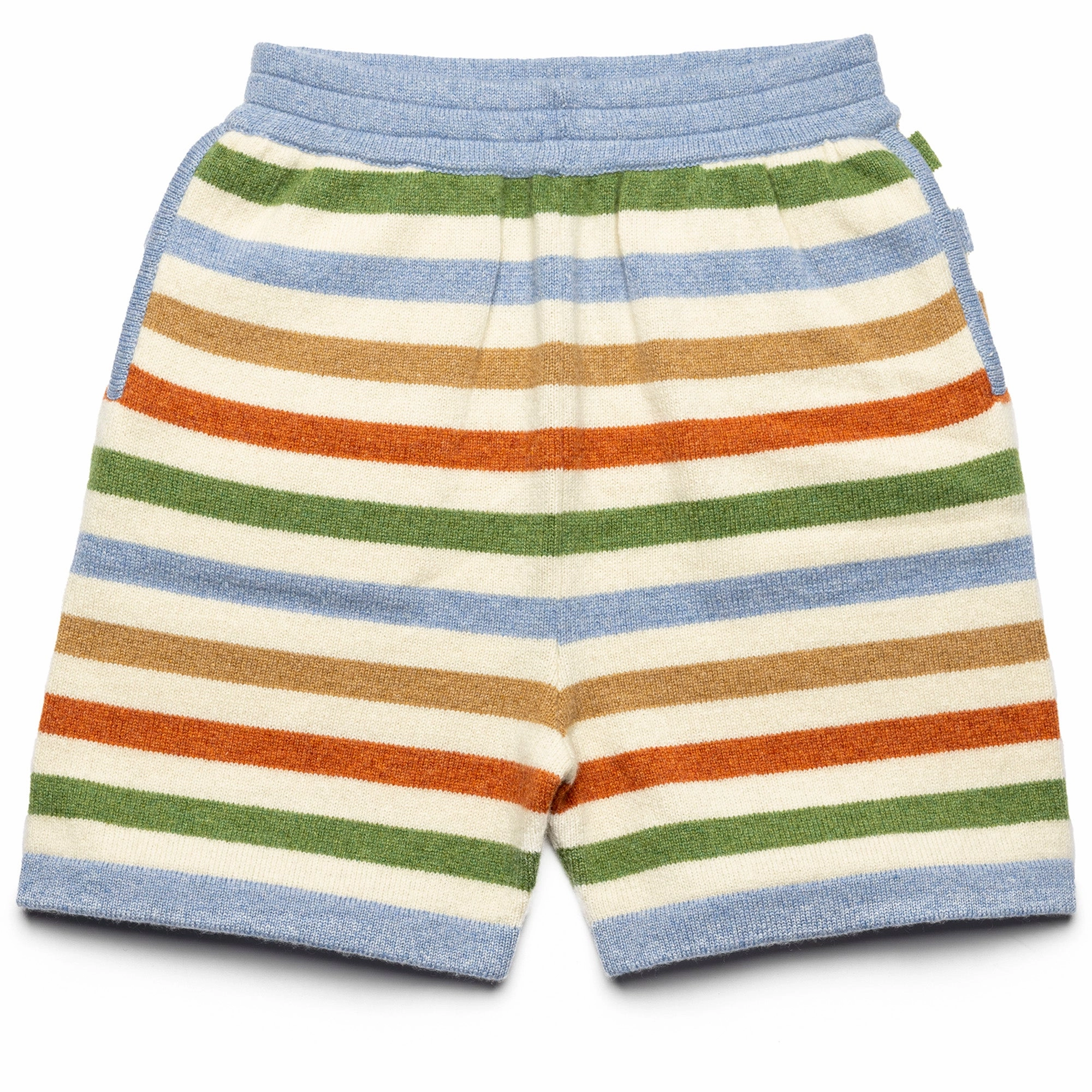Fire Glow Harden Striped Shorts - Blue/Camel/Green/Orange