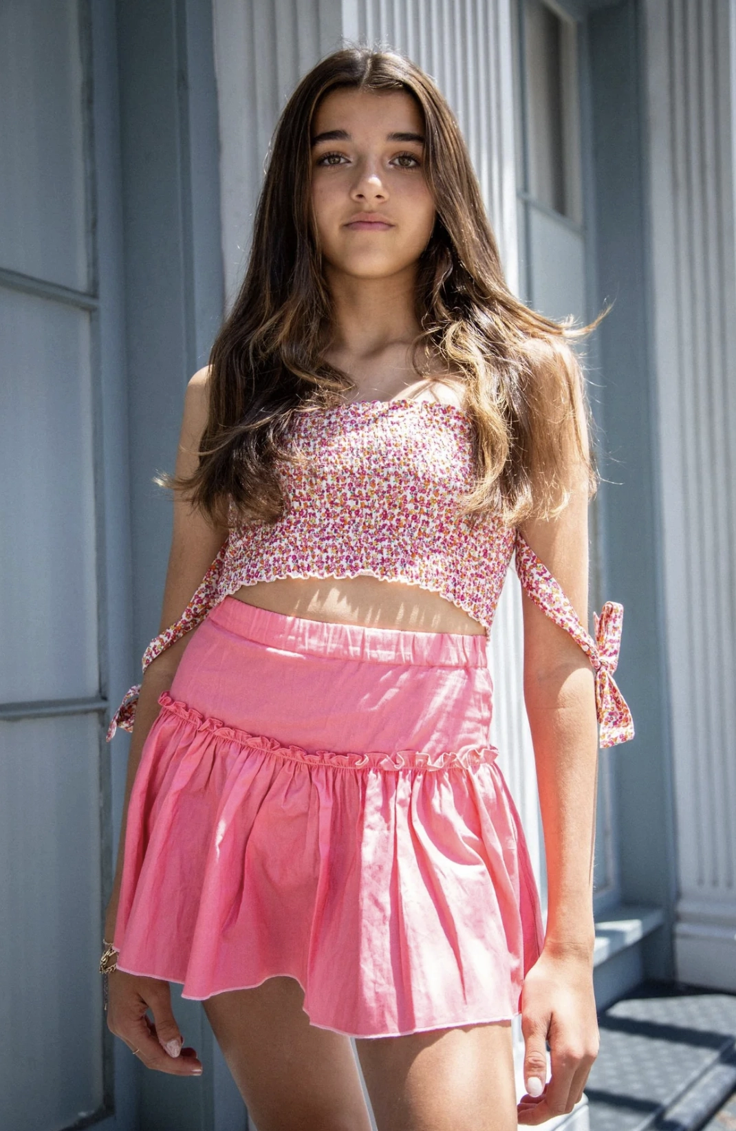 The Drew Skirt - Salmon Pink Joyful Mood Calm Core