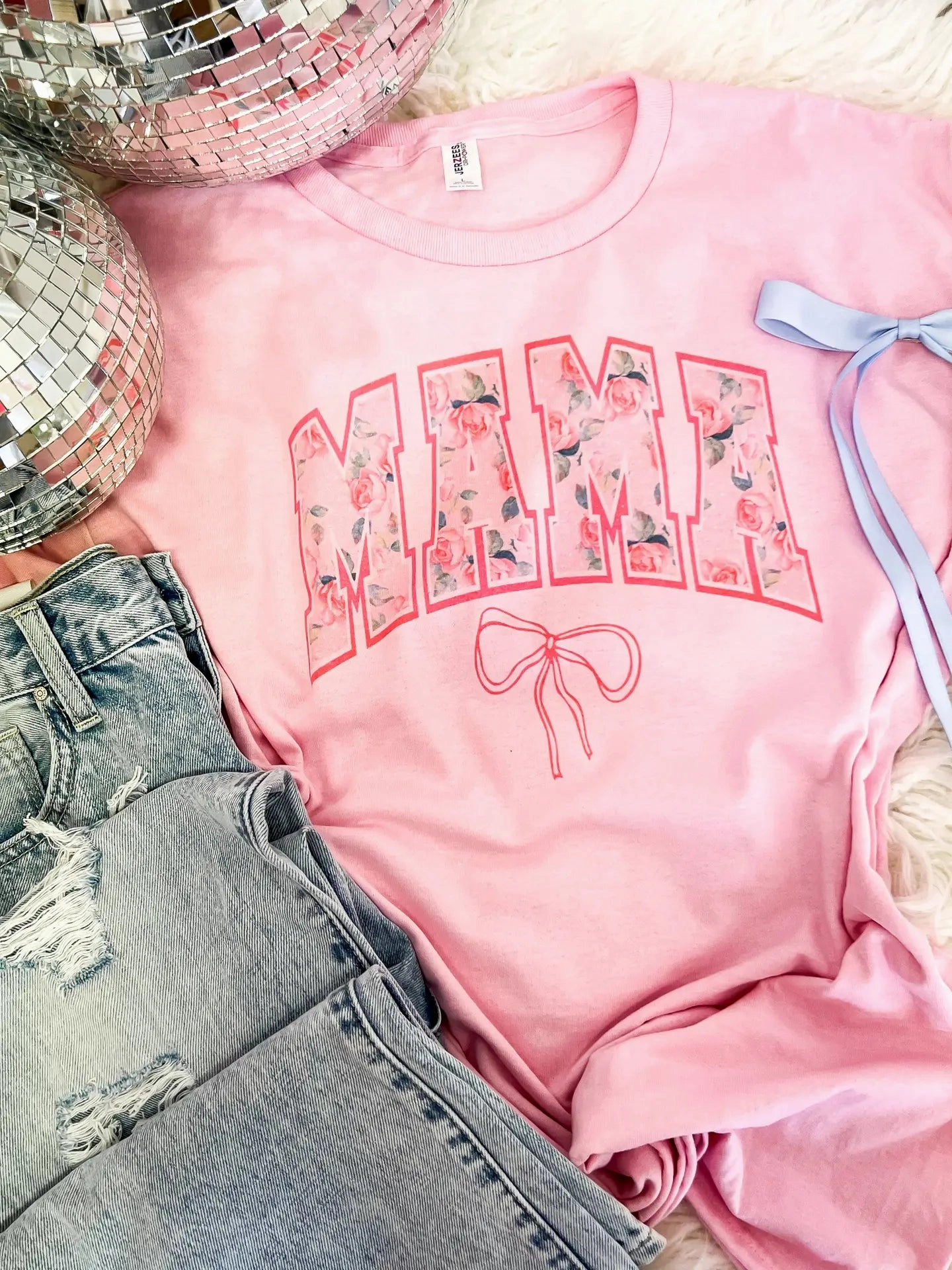 Floral Bow Mama Tee Dream Core