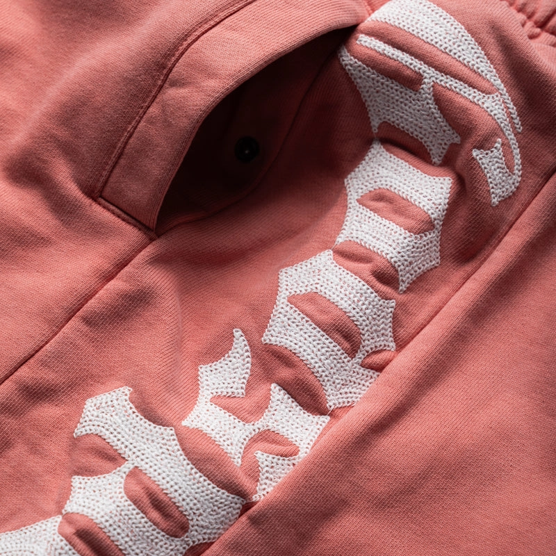 Godspeed New York Courtside Shorts - Peach Camera Glow Flatlock stitching