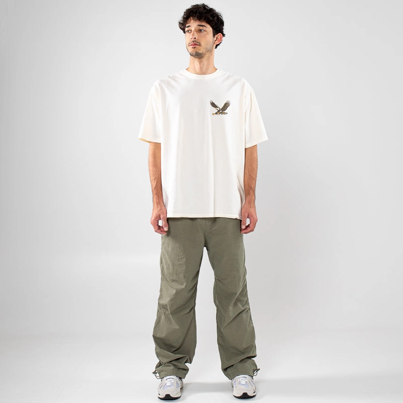 Pure Linen Blend One Of These Days Screaming Eagle Tee - Bone