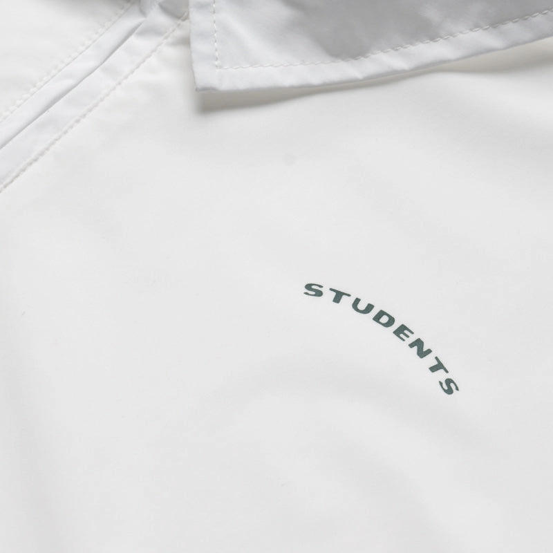 Students Golf Linwood S/S Poplin Zip Polo - White TemperatureControlTechnology HypoallergenicFabric