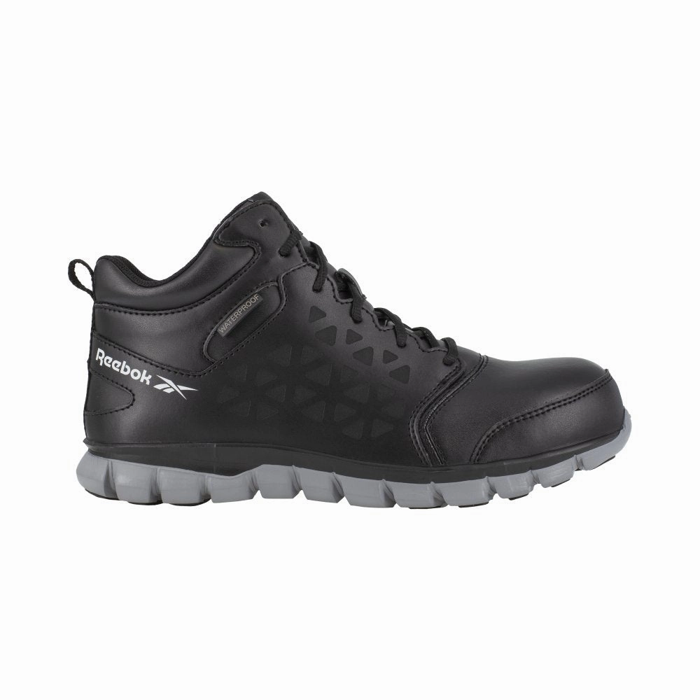Outdoor Protection Reebok Sublite Cushion Work Athletic Waterproof Mid-cut Women's Composite Toe Rb414 In Black And Grey
