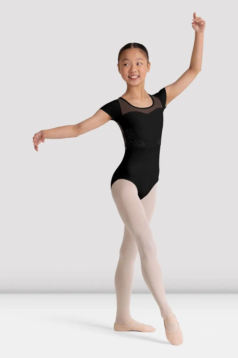 preference venue Girls Mei Floral Cap Sleeve Leotard