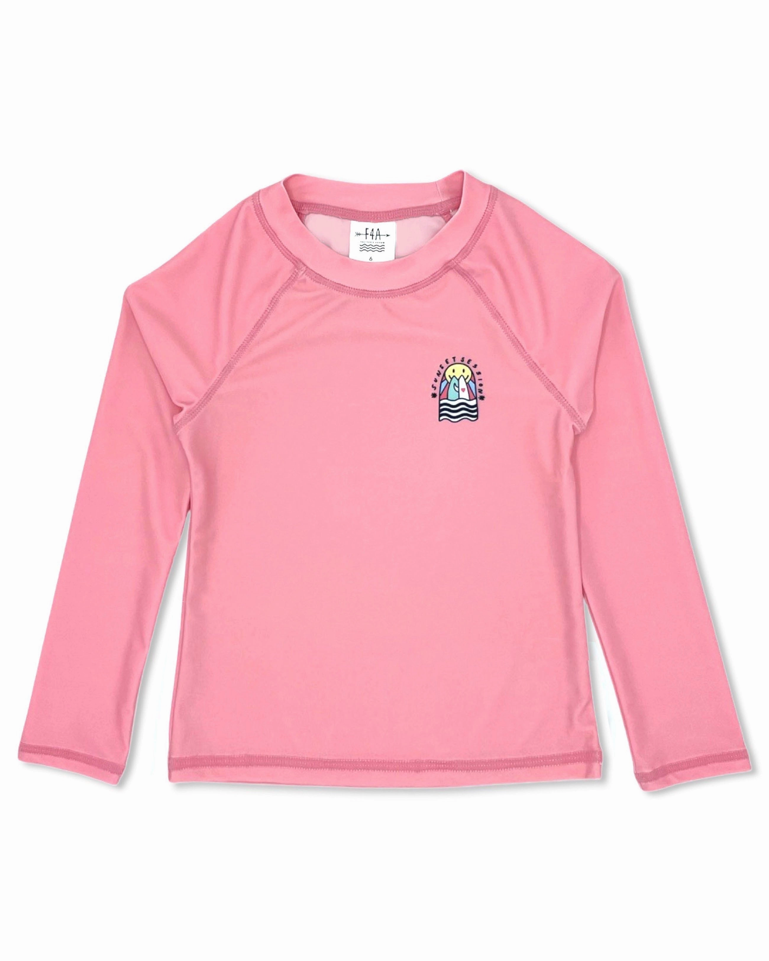 Sunset Session L/S Rash Top - Flamingo Pink Body Free