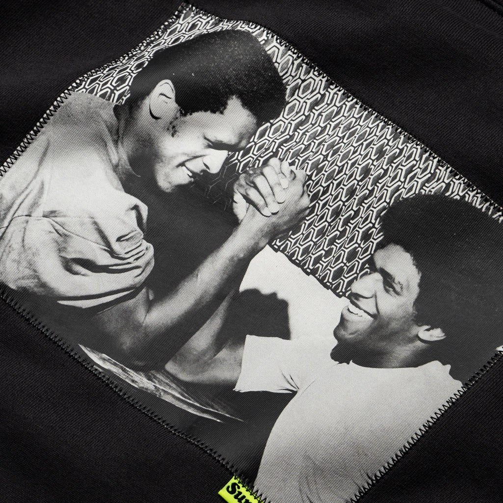 Jewel tone Layered Look Supervsn Bonded Hoodie - Vintage Black