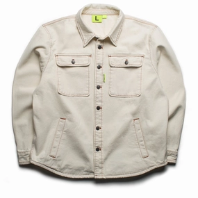 Joy Ease Loose Thread Supervsn Third Eye Denim Overshirt - Natural