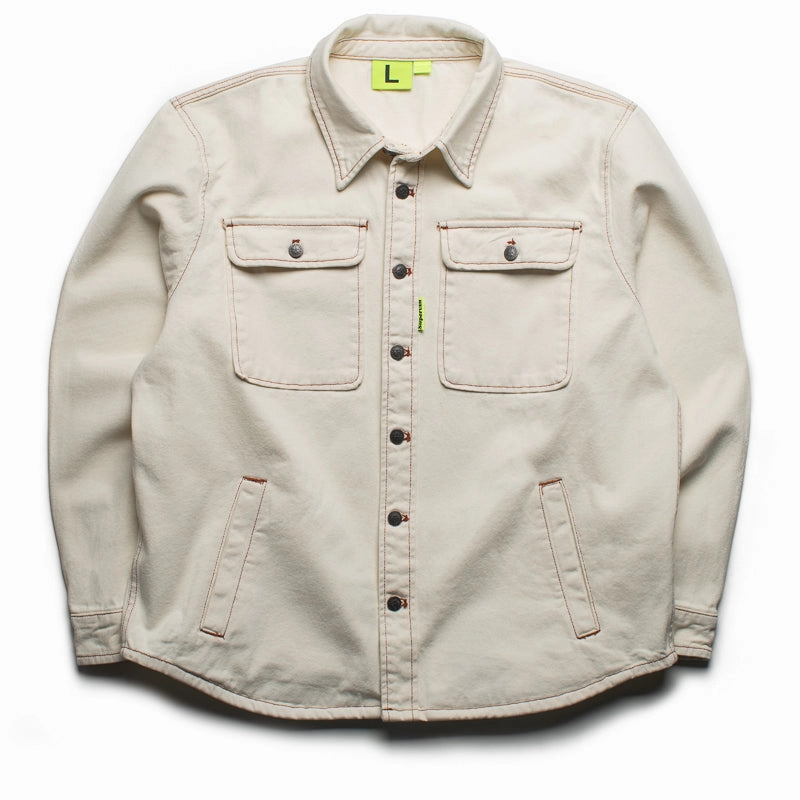 Joy Ease Loose Thread Supervsn Third Eye Denim Overshirt - Natural
