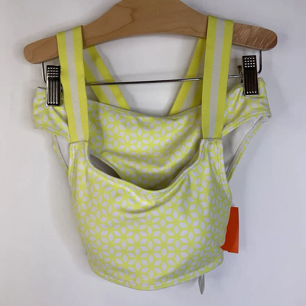 Rich-Color Waterproof Wear SIze 10: Pique Nique White/Yellow Cube 2pc Swim Suit