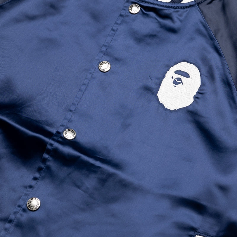 LayeredConstruction A Bathing Ape Nylon Varsity Jacket - Navy