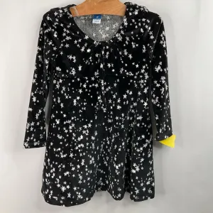 Casual Silhouette Clean Outline Size 5: Old Navy Black/White Stars Cozy Long Sleeve Dress
