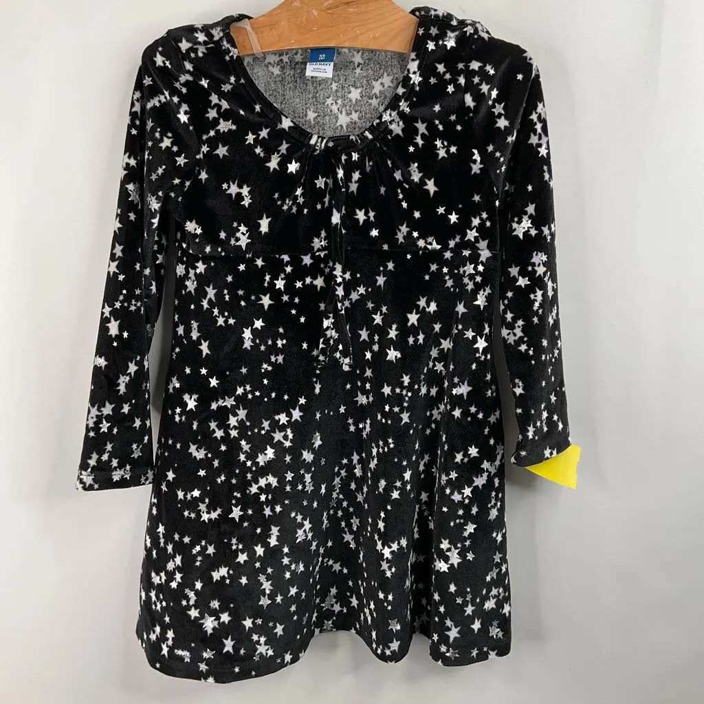 Yoga wear for children Size 5: Old Navy Black/White Stars Cozy Long Sleeve Dress