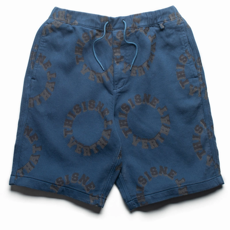 thisisneverthat 2Tone Logo Jacquard Short - Blue ElasticWaistband OdorControlTech